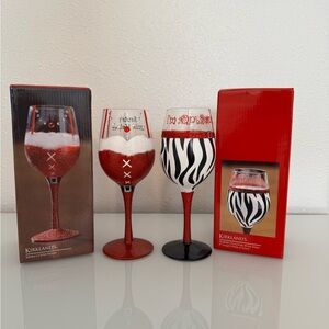 Kirkland's Christmas Wine Glass Set